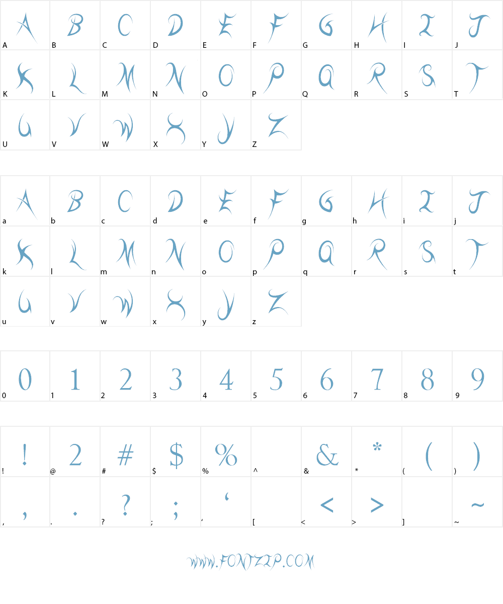 Threadz Needle Font Character